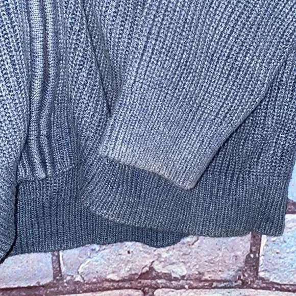 L.L. Bean Sweatshirt Size Large Tall Full Zip Gray Knit Sweater 100% Cotton - Picture 5 of 5